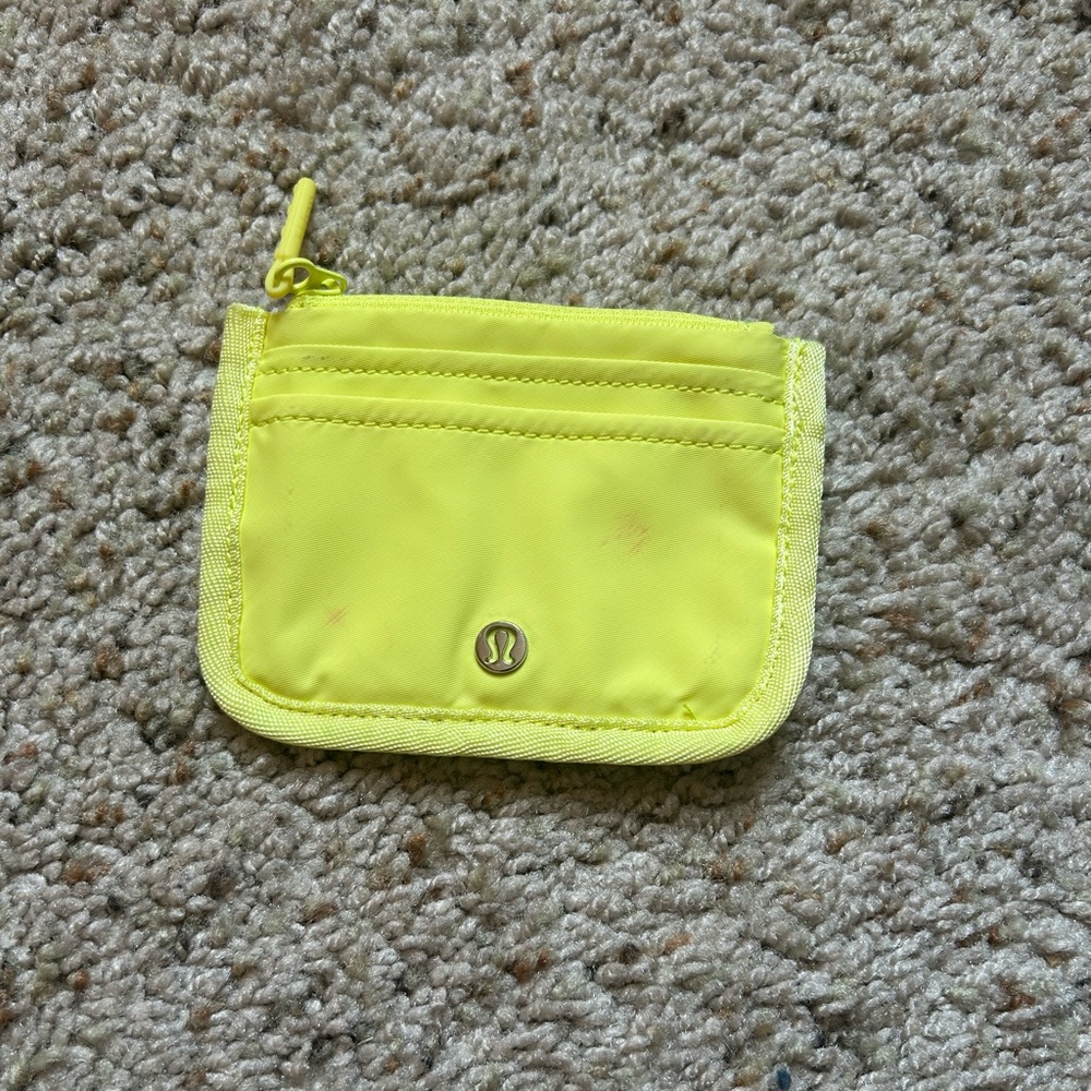 lululemon athletica electric yellow card holder bag accessory